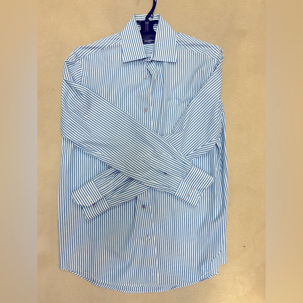 Blue stripped like NEW Saks button down.